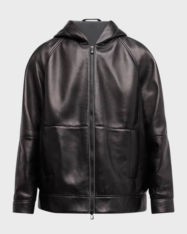 Lamarque leather hooded jacket outlet