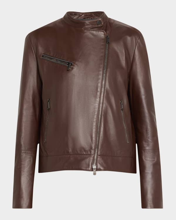 Proenza Schouler Judd Leather Jacket with Shearling Collar Neiman Marcus