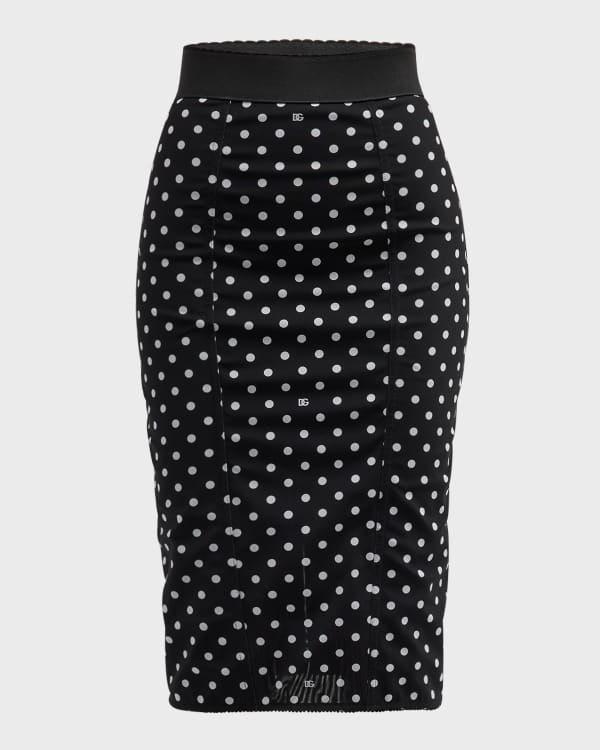 Valentino Garavani Polkadot Embroidered Stripe Knit Mini Skirt Neiman Marcus