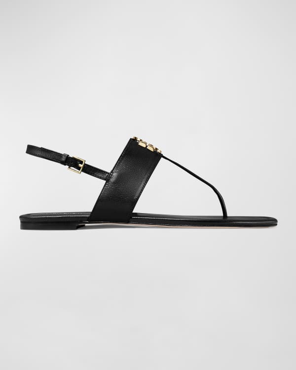 Tory Burch Chain T Strap Leather Thong Sandals Neiman Marcus