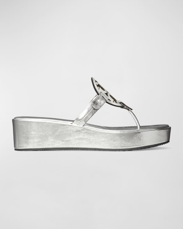 Ron White Vankira Metallic Leather Ankle Strap Sandals Neiman Marcus