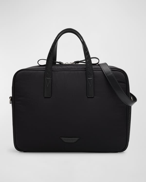 Valentino Garavani Men s Leather VLTN Logo Briefcase Bag Neiman Marcus