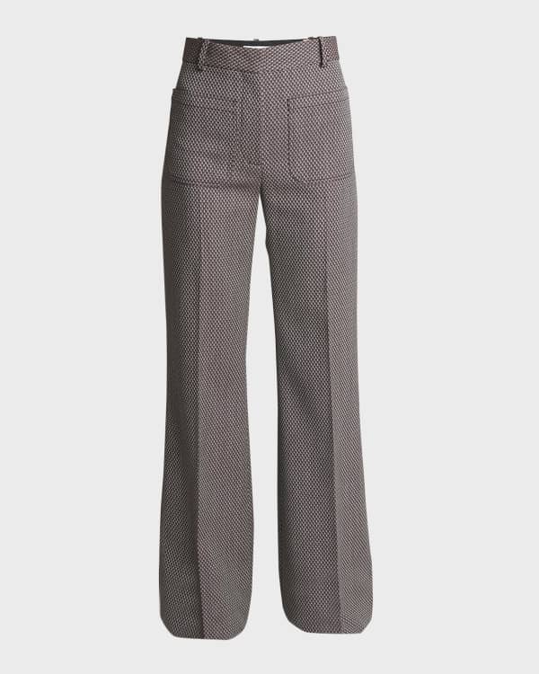 Victoria Beckham Alina Check Wide-Leg Trousers | Neiman Marcus