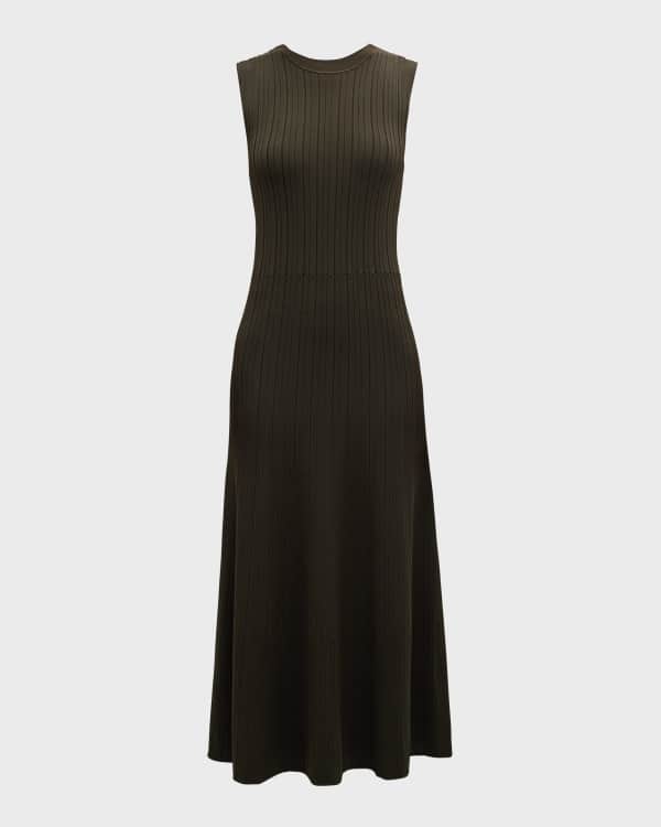 Polo Ralph Lauren ribbed-knit wool polo midi dress - Green
