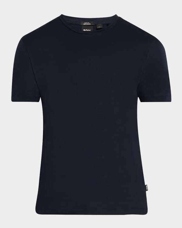 Giorgio Armani Men's Silk-Cotton Crew T-Shirt | Neiman Marcus