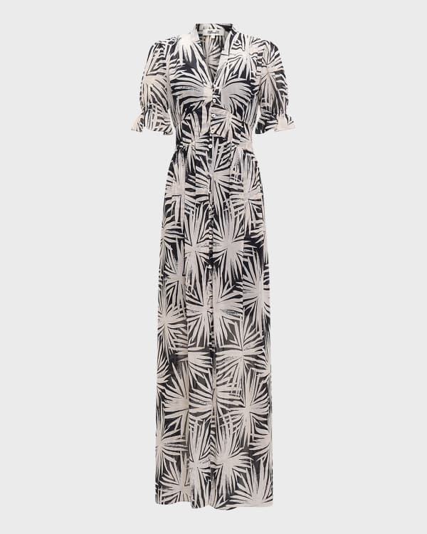 DELFINA BOTANICAL PRINT MAXI DRESS