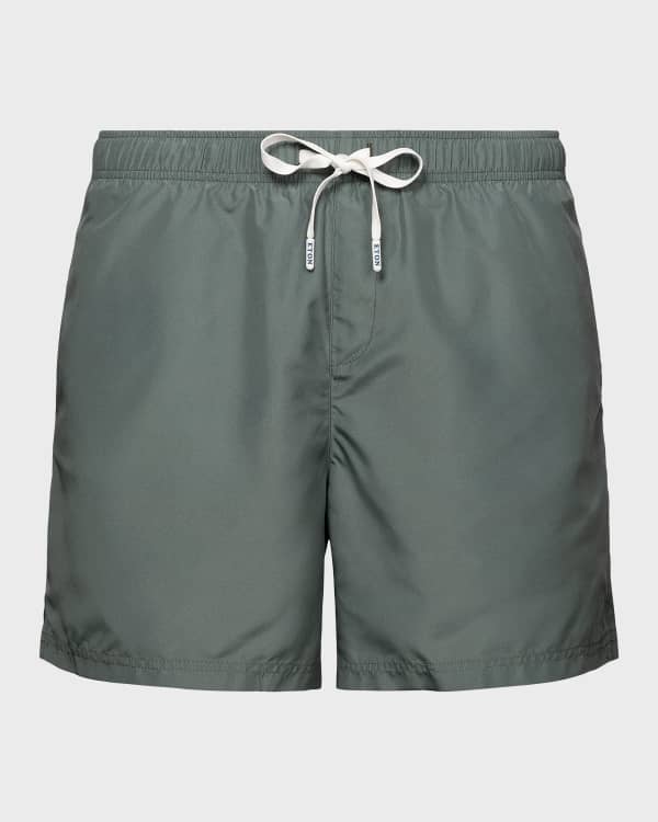 Off-White Green Blue Logo Print Swim Shorts