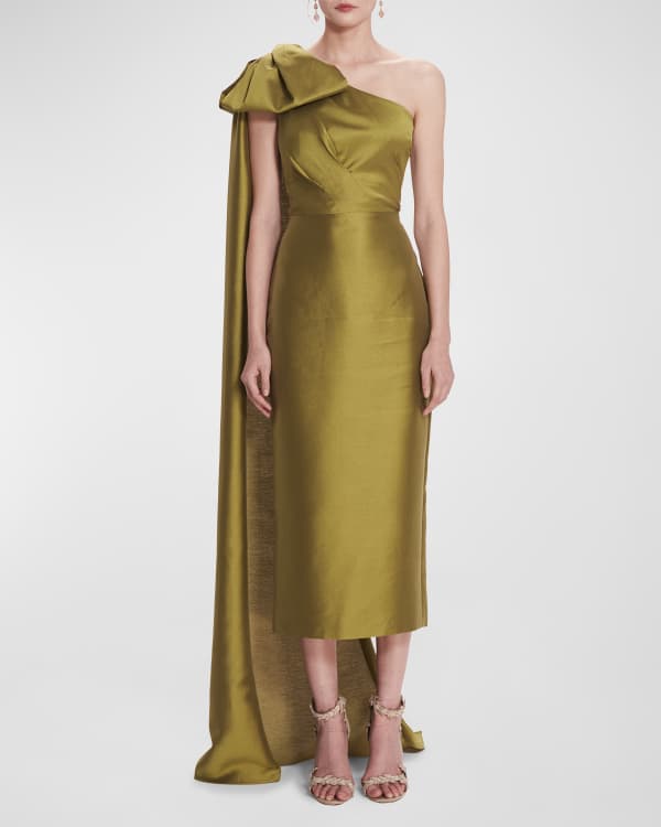 Marchesa Notte Off Shoulder Glitter Tulle Cape Gown Neiman Marcus