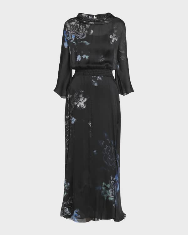 ALAIA Turtleneck Maxi Dress with Wrap Leather Belt