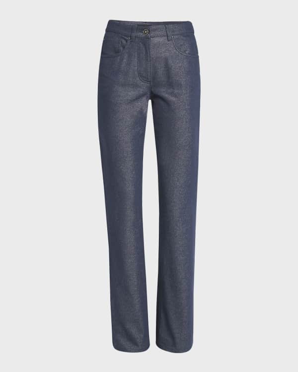 Stella McCartney Rewild Flora-Print Straight-Leg Denim Jeans