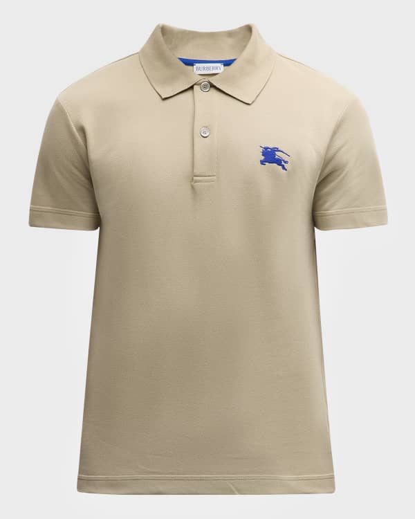 Burberry Men's Hadleigh Check Logo Zip Polo Shirt | Neiman Marcus