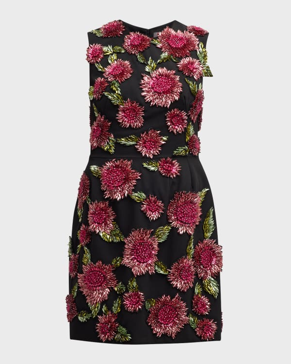 STELLA MCCARTNEY★CREPE FLORAL HIBISCUS PRINT MINI DRESS Stella McCartney Floral-Print Silk Crepe De Chine Mini Dress