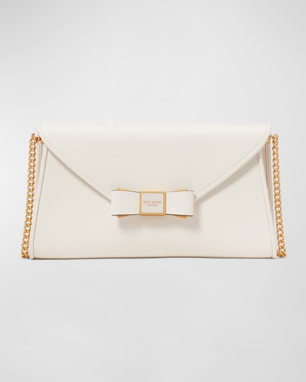 kate spade new york anna medium envelope shiny leather clutch bag Neiman Marcus