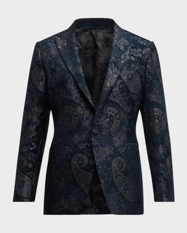 Versace Men's Reversible Baroque Sea Jacket Multicolor