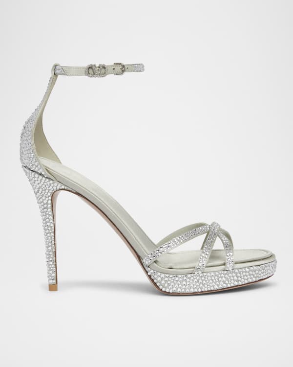 Valentino Garavani VLogo Medallion Crystal Slingback Pumps