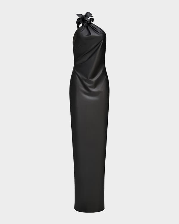 Badgley mischka collection meghan halter column gown top