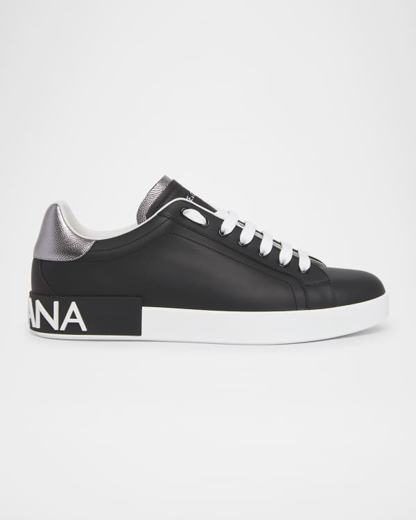 Dolce&Gabbana Men's Portofino Leather Low-Top Sneakers