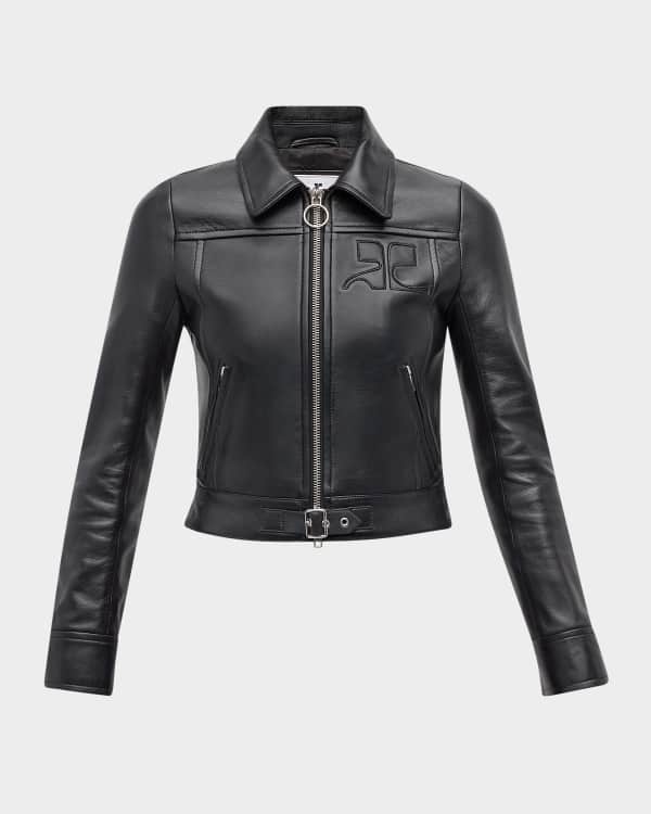 JW Anderson Shearling Hooded Leather Biker Jacket | Neiman