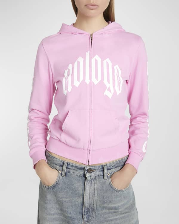 Balenciaga Distressed Unity Sports Icon Crop Hoodie | Neiman Balenciaga Distressed Unity Sports Icon Crop Hoodie | Neiman