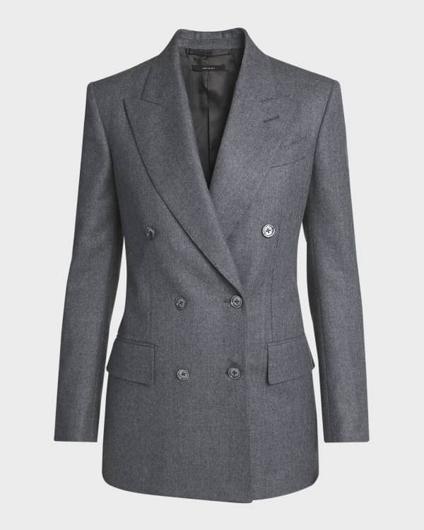 【関税＆送料込み】Valentino Garavani Navy Double-Breasted Valentino Garavani V-Logo Double-Breasted Navy Formal Jacket