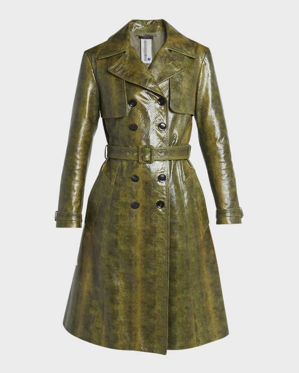 Burberry trench coat leather deals