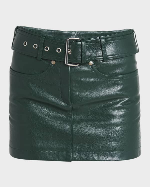 Isabel Marant Blair Snakeskin Embossed Leather Slit Mini Skirt Neiman Marcus
