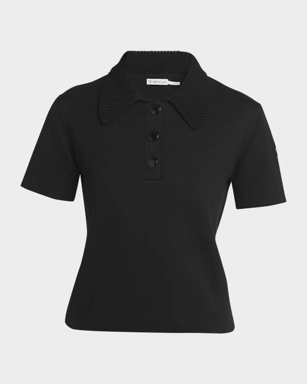 Tシャツ・カットソー Khaite 'Morgane' Top Khaite Morgane Short-Sleeve Crop Polo Top | Neiman Marcus