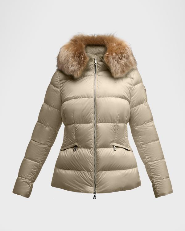 Moncler Herbe Stretch Nylon Hooded Puffer Jacket | Neiman Marcus