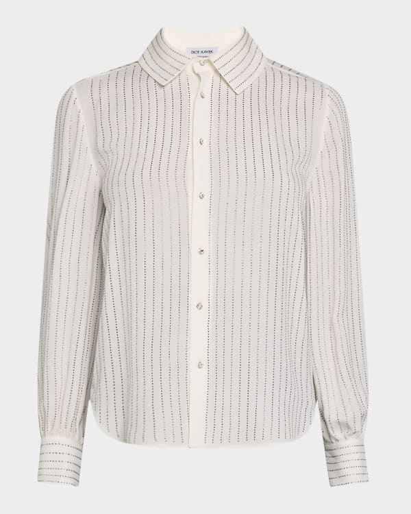 Eskandar Double Pointed-Sides Short-Sleeve Shirt with Collar