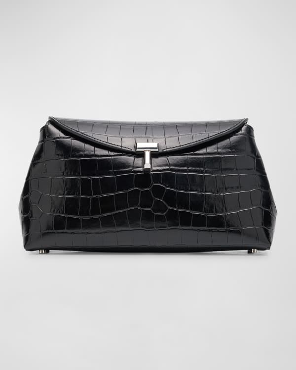Rebecca Minkoff Leo Metallic Leather Clutch Bag w/ Chain