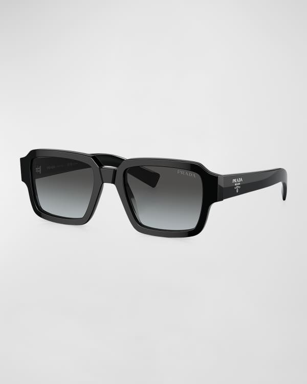 サングラス Prada Black Acetate And l Sunglasses Prada Men's Acetate Square Sunglasses | Neiman Marcus