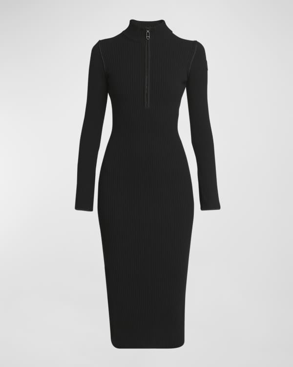 Burberry Ribbed Knit Zip-Up Dress | Neiman Marcus
