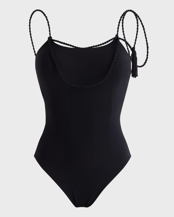 Pucci Abstract-Print Strappy Open-Back One-Piece Swimsuit
