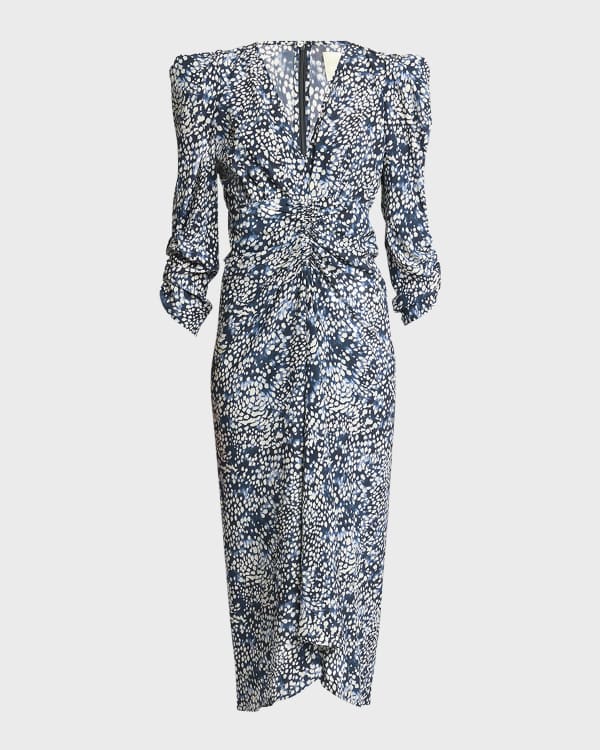 Dolce & Gabbana Blue Floral Applique Midi Viscose Dress main image 0