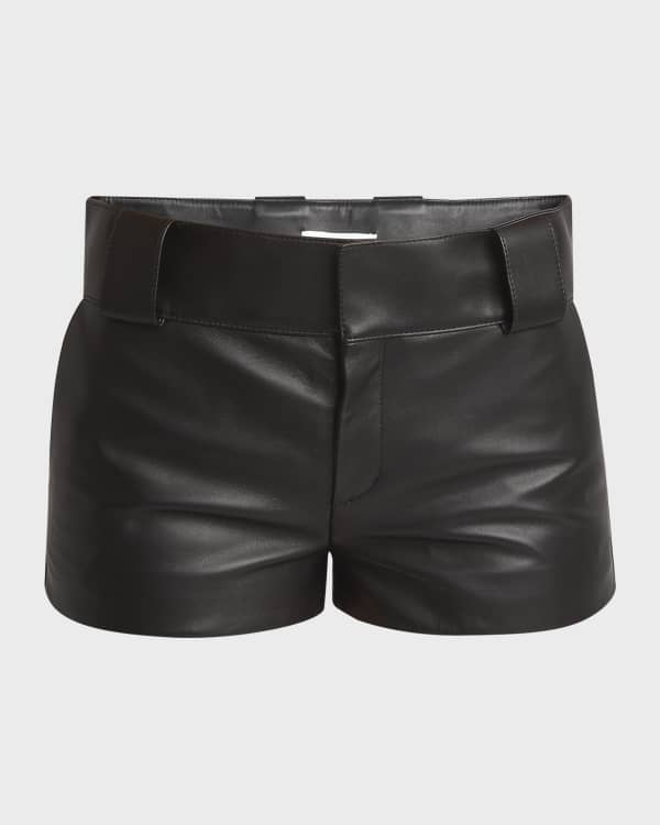 ZEYNEP ARCAY Leather Jogger Shorts Neiman Marcus