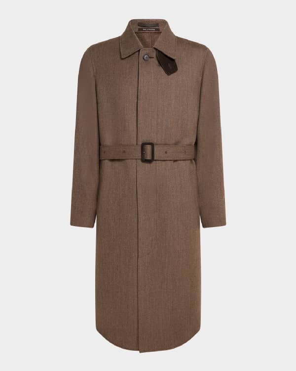 dunhill Men's Bonded Wool Trench Coat | Neiman Marcus
