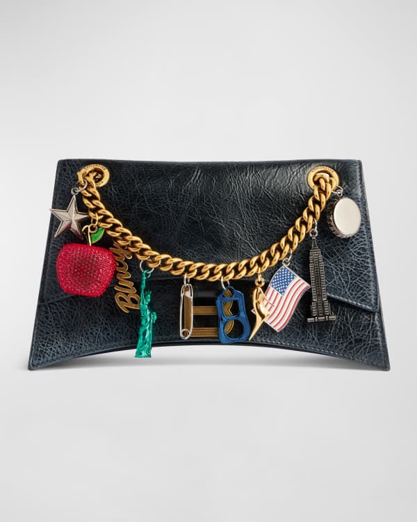 ●送料込●BALENCIAGA●Crush Chain Medium バッグ デニム Balenciaga Crush Medium Chain Bag Quilted In Denim | Neiman