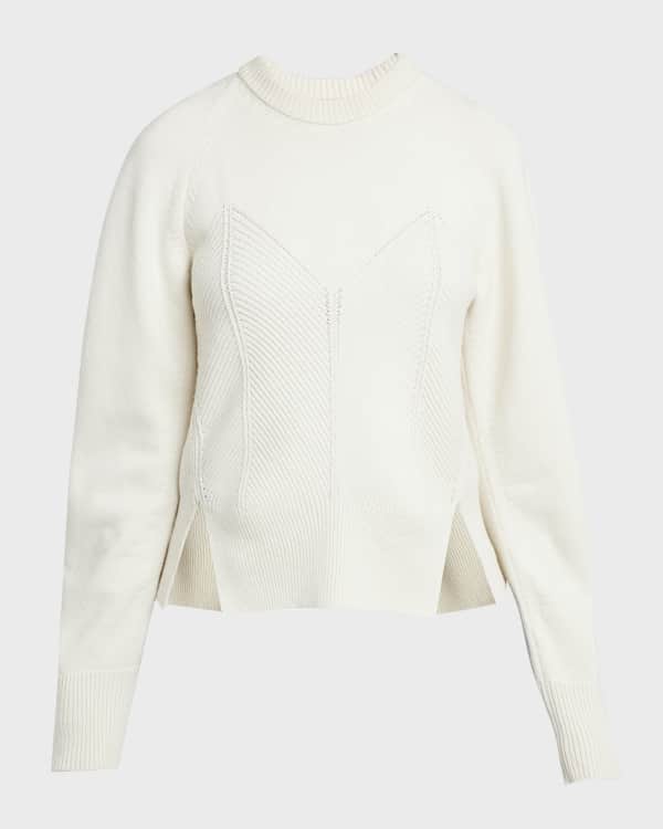 Alexander McQueen Crystal Cashmere Crop Sweater Neiman Marcus