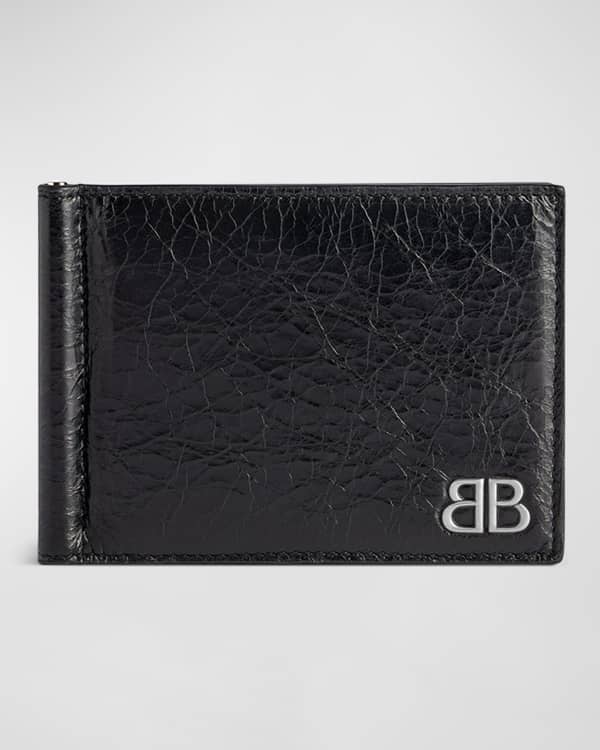 Balenciaga Men s Duty Free Embossed Logo Leather Card Holder Neiman Marcus