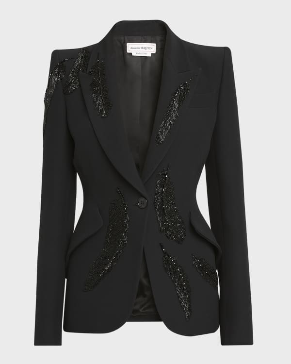 Alexander McQueen Asymmetric Front Jacket Neiman Marcus