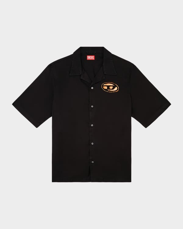 Diesel Men's S-Umbe-Ssl-Globe Printed Sport Shirt | Neiman Marcus