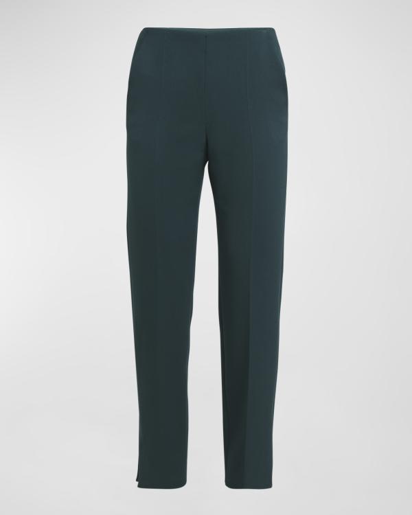 Pantalon En Cuir Akris Fria - Taille 10 (taille 31), Style Jegging Skinny, Gris, Neuf Avec étiquette
