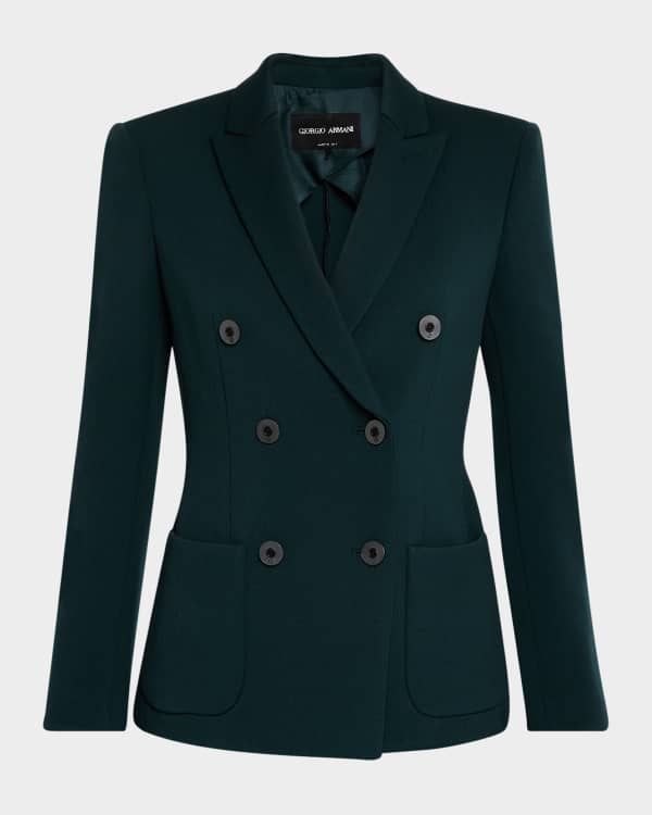 Giorgio Armani Washed Silk Double-Breasted Blazer Jacket Giorgio Armani Washed Silk Double-Breasted Blazer Jacket