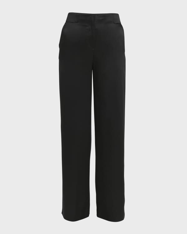 Jil Sander Satin Wide-Leg Trousers | Neiman Marcus