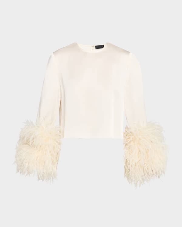 【Johanna Ortiz】 Garuaコットンクロップトップ Johanna Ortiz Garua Gathered Puff-Sleeve Crop Top - BCI
