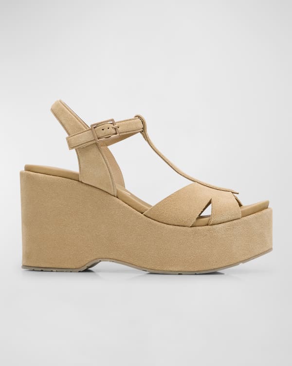 Bill blass perdi cork wedge heels deals