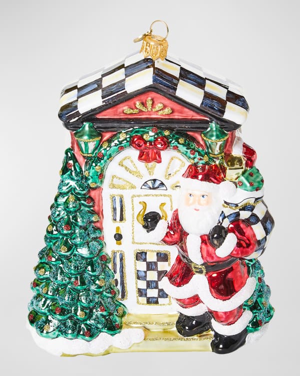 Mackenzie Childs -  Front Door Santa Glass Ornament main image 1