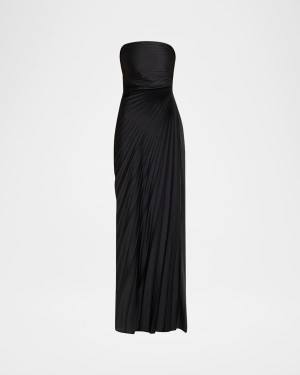 A.L.C. Moira Pleated Halter Maxi Dress | Neiman Marcus