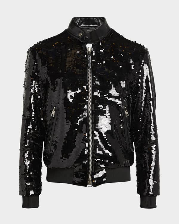 TOM FORD Men's Cashmere-Suede Full-Zip Blouson Jacket