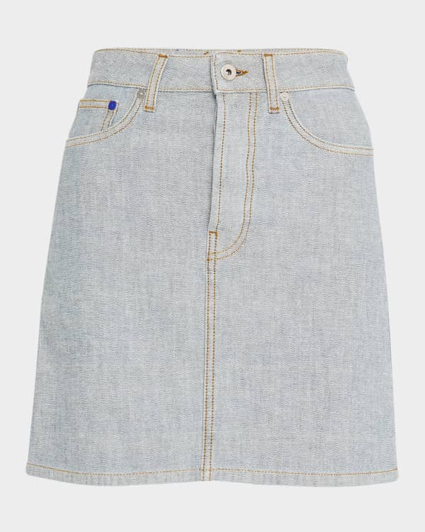 スカート BURBERRY DENIM SKIRT Burberry Check Denim Miniskirt | Saks Fifth Avenue